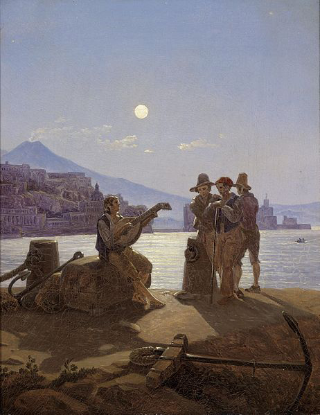 Italienische Fischer im Hafen von Neapel